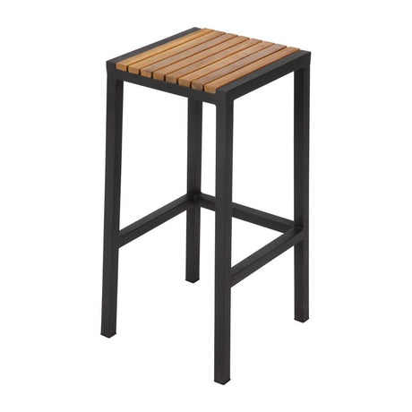 Tabourets de bar en acier et acacia Bolero (lot de 2) - FRANCE CHR