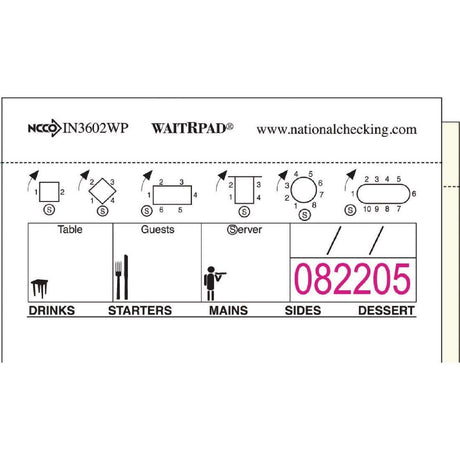 Carnets de commande autocopiants sans carbone WaitRpads (lot de 10) - FRANCE CHR