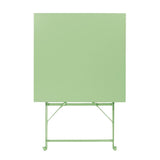 Table de terrasse carrée pliante en acier Bolero vert clair 600 mm - FRANCE CHR