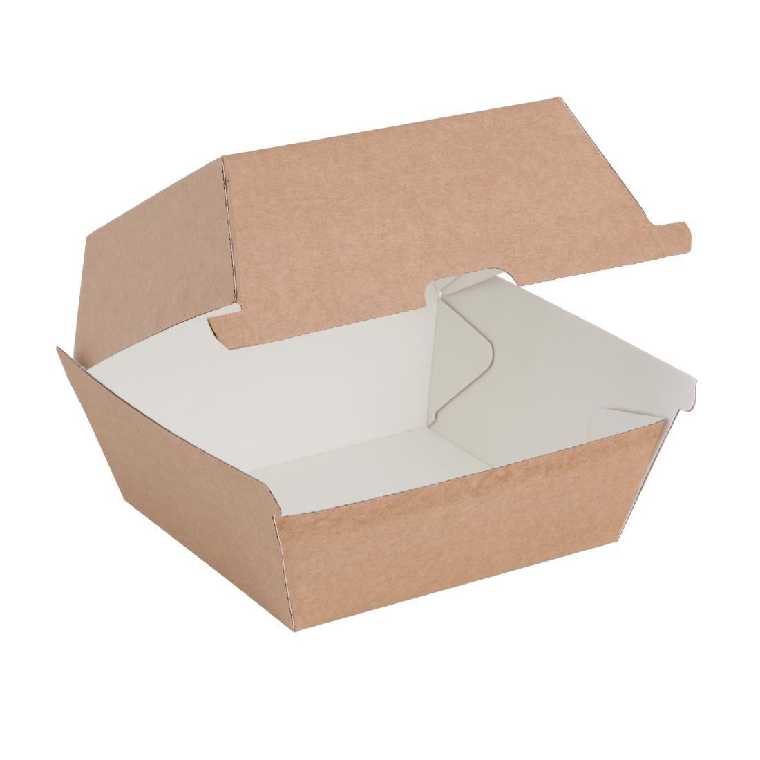 Petites boîtes hamburger compostables kraft Fiesta Compostable 105mm (lot de 200) - FRANCE CHR