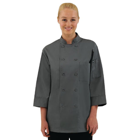 Veste de cuisine mixte Chef Works grise S - FRANCE CHR