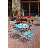 Table de terrasse ronde en acier Bolero bleu turquoise 595mm - FRANCE CHR