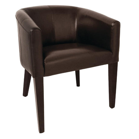 Fauteuil en simili cuir Bolero marron foncé - FRANCE CHR