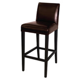 Tabouret de bar haut avec dossier en simili cuir Bolero marron foncé - FRANCE CHR