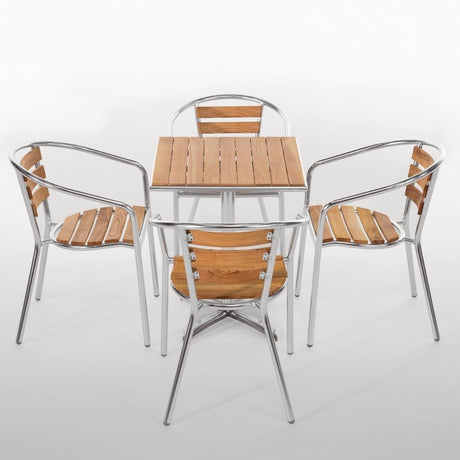 Fauteuils en frêne et aluminium Bolero 730mm (Lot de 4) - FRANCE CHR