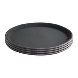 Plateau antidérapant en plastique Olympia Kristallon rond noir 280mm - FRANCE CHR