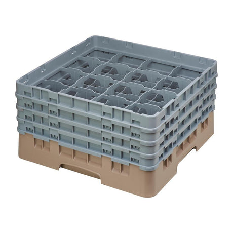 Casier à verres 16 compartiments Camrack Cambro beige hauteur max 215mm - FRANCE CHR