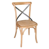 Chaises en bois patiné avec dossier croisé Bolero naturel (Lot de 2) - FRANCE CHR