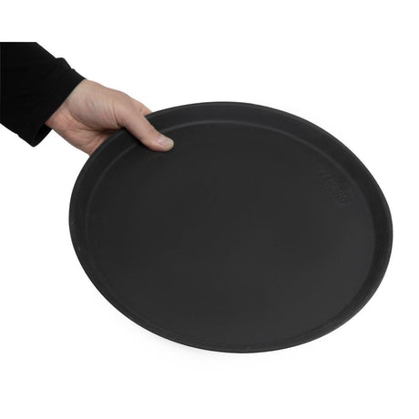 Plateau de service rond fibre de verre antidérapant Camtread Cambro noir 35,5 cm - FRANCE CHR