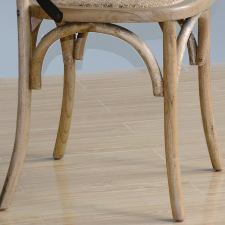 Chaises en bois patiné avec dossier croisé Bolero naturel (Lot de 2) - FRANCE CHR