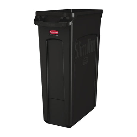 Collecteur de recyclage avec conduits d'aération Rubbermaid Slim Jim noir 87L - FRANCE CHR