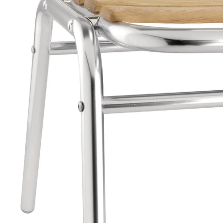 Chaises bistro frêne et aluminium Bolero (Lot de 4) - FRANCE CHR