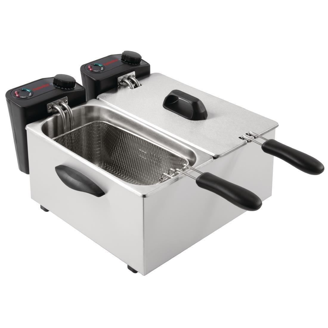 Friteuse de comptoir double Caterlite peu intensive 2x 3,5L - FRANCE CHR