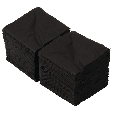 Serviettes cocktail noires 250mm (Lot de 2000) - FRANCE CHR