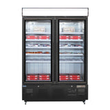 Vitrine réfrigérée négative avec caisson lumineux Polar Série G 920L noire - FRANCE CHR