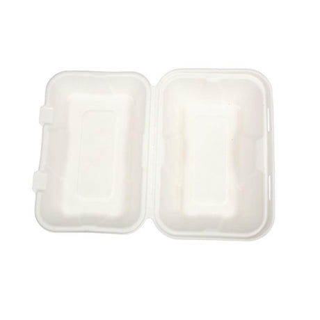 Boîtes repas en bagasse compostables avec couvercle à charnière Vegware 228mm (Lot de 200) - FRANCE CHR