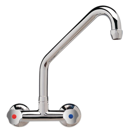 Robinet mélangeur bi-trou modèle lourd 3/4" fixation murale col haut 300 mm Gastro M - FRANCE CHR