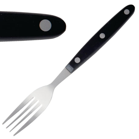 Fourchettes à viande Olympia manche noir (Lot de 12) - FRANCE CHR