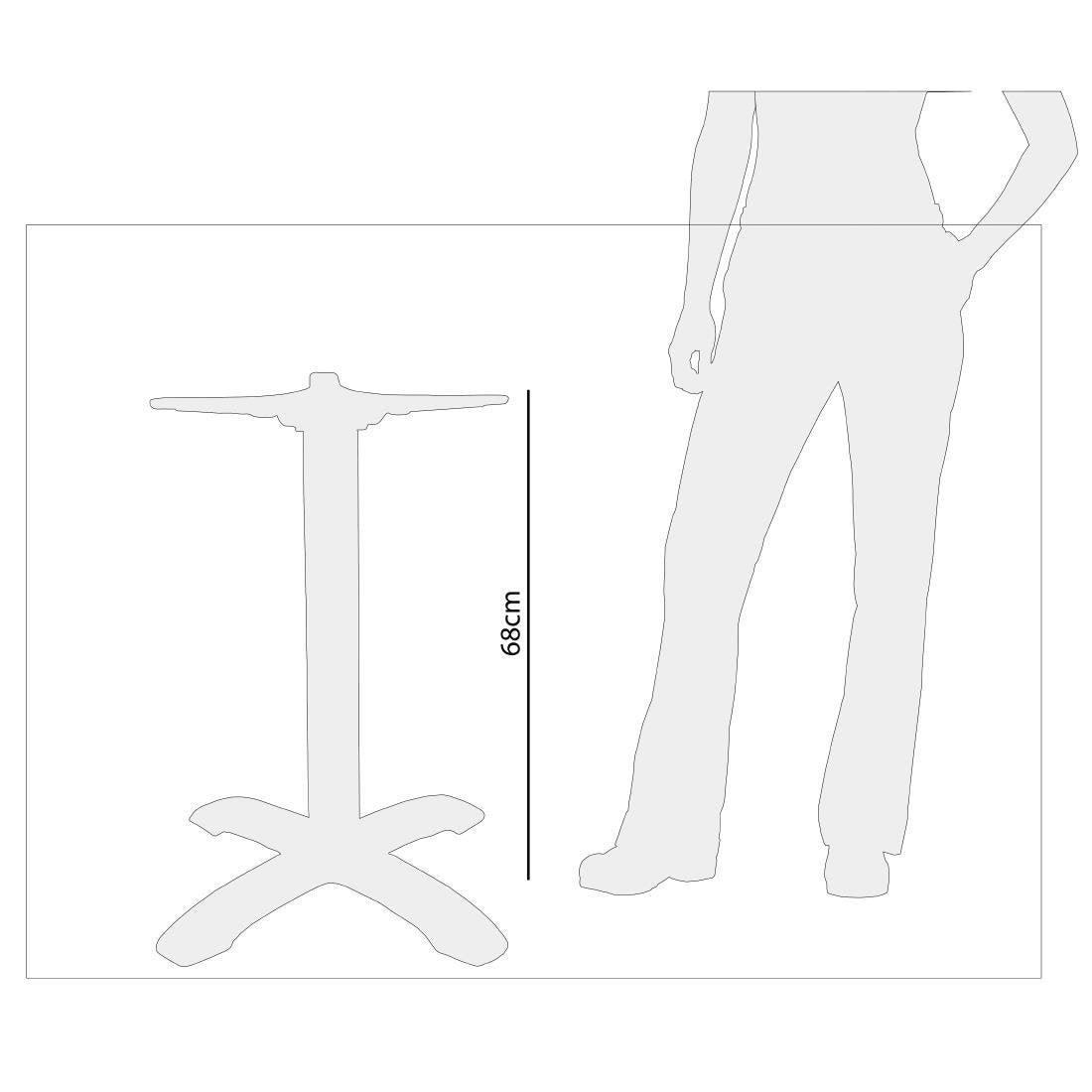 Pied de table 4 branches Bolero aluminium brossé - FRANCE CHR