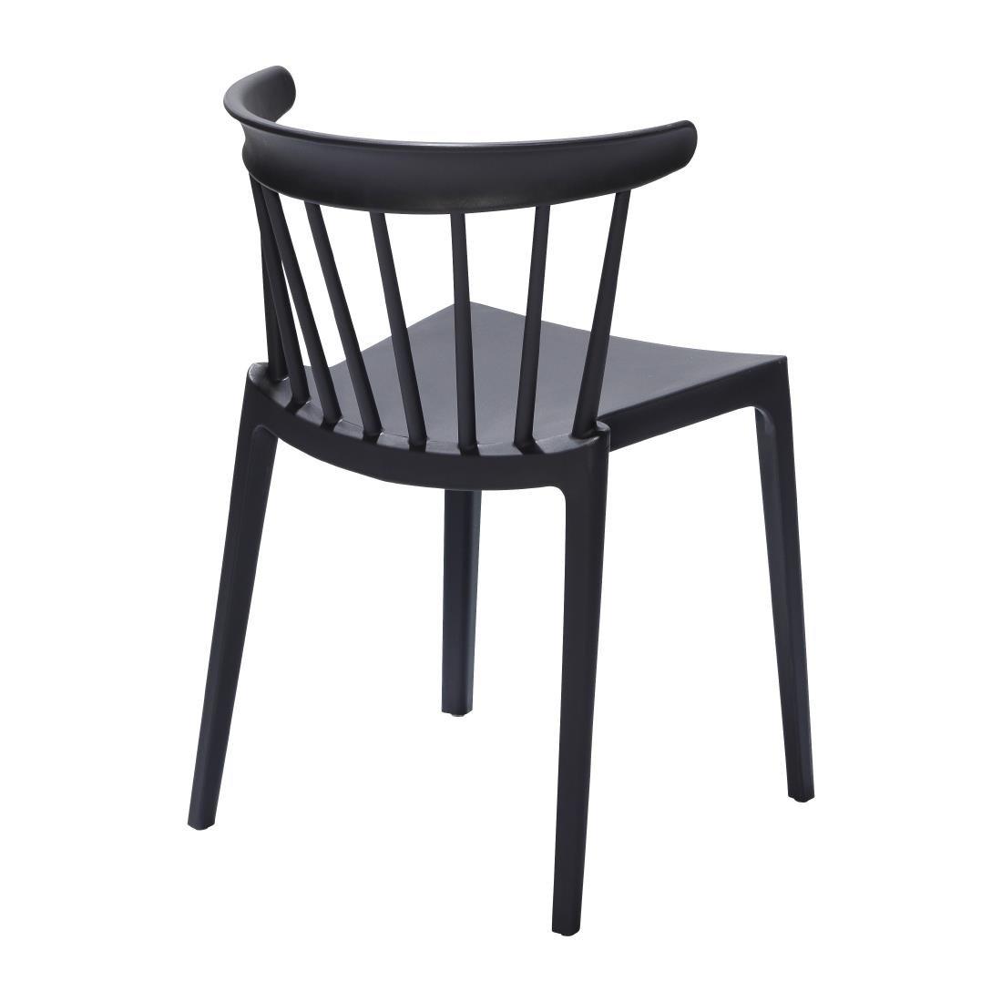 Chaises en polypropylène Windson anthracite (lot de 4) - FRANCE CHR