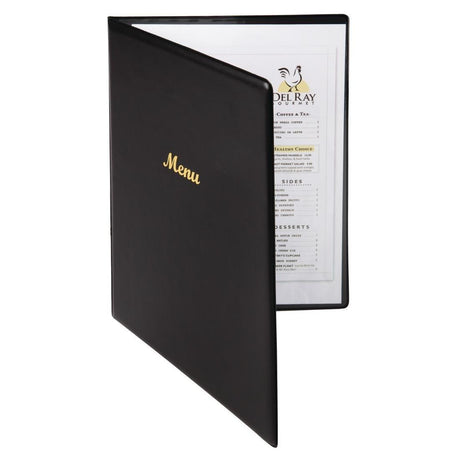 Protège-menus en PVC Olympia A4 noir - FRANCE CHR