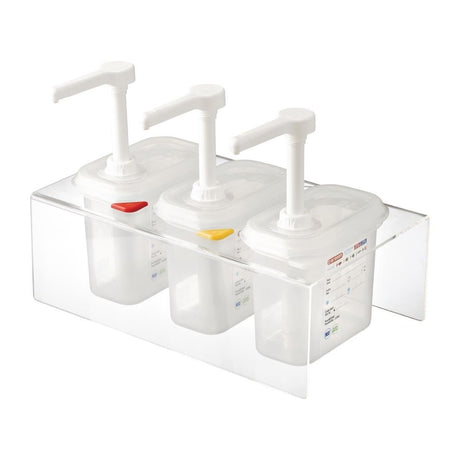 Lot de 3 distributeurs de sauce Araven GN 1/9 transparents 1,5L - FRANCE CHR