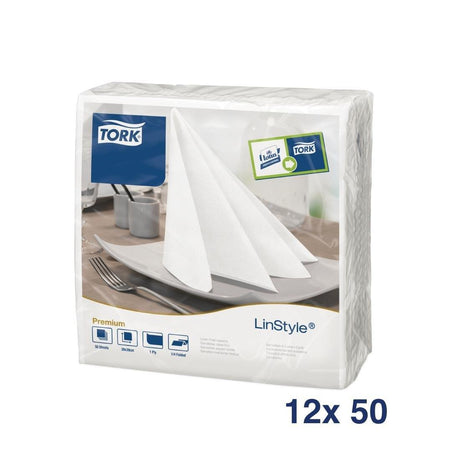 Serviettes blanches Linstyle Tork 400x400 (lot de 600) - FRANCE CHR