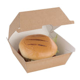 Petites boîtes hamburger compostables kraft Fiesta Compostable 105mm (lot de 200) - FRANCE CHR