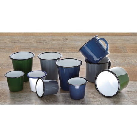 Mugs en acier émaillé vert et noir Olympia 350ml - FRANCE CHR