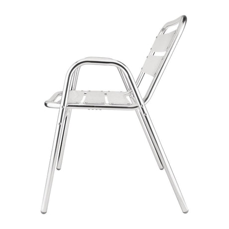 Fauteuils empilables en aluminium avec accoudoirs Bolero x4 - FRANCE CHR