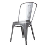 Chaises bistro en acier gris métallisé Bolero (lot de 4) - FRANCE CHR