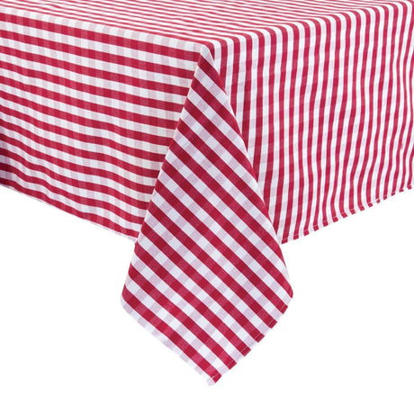 Nappe carrée à carreaux rouges en polyester Mitre Comfort Gingham 1320 x 1320mm - FRANCE CHR