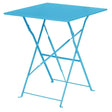 Table de terrasse carrée en acier Bolero bleu turquoise 600mm - FRANCE CHR