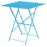 Table de terrasse carrée en acier Bolero bleu turquoise 600mm - FRANCE CHR