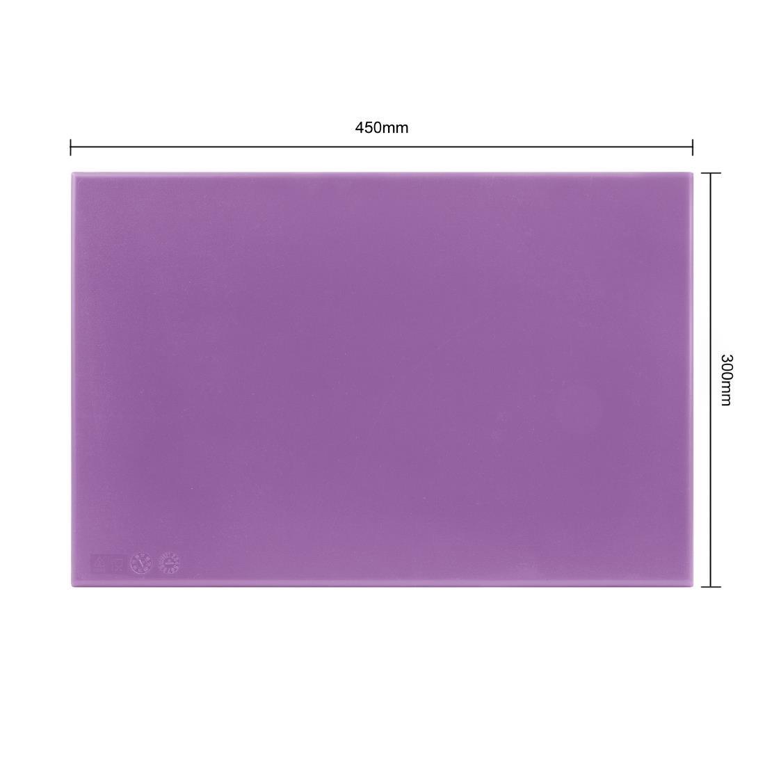 Planche à découper haute densité Hygiplas violette 450x300x12mm - FRANCE CHR