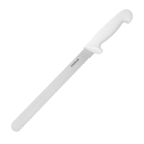 Couteau à trancher denté Hygiplas blanc 255mm - FRANCE CHR