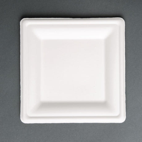 Assiettes carrées compostables en bagasse Fiesta Compostable 204mm (lot de 50) - FRANCE CHR