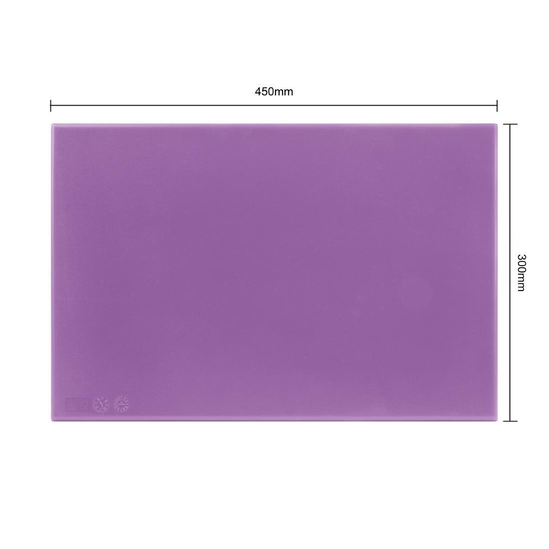Planche à découper haute densité Hygiplas violette 450x300x25mm - FRANCE CHR