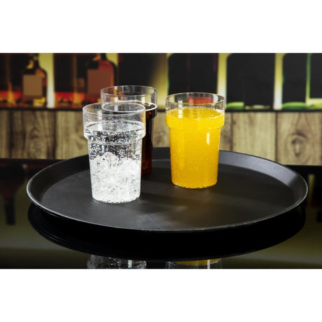 Plateau de service rond fibre de verre antidérapant Camtread Cambro noir 40,5 cm - FRANCE CHR