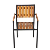 Fauteuils en acier et acacia Bolero (lot de 4) - FRANCE CHR
