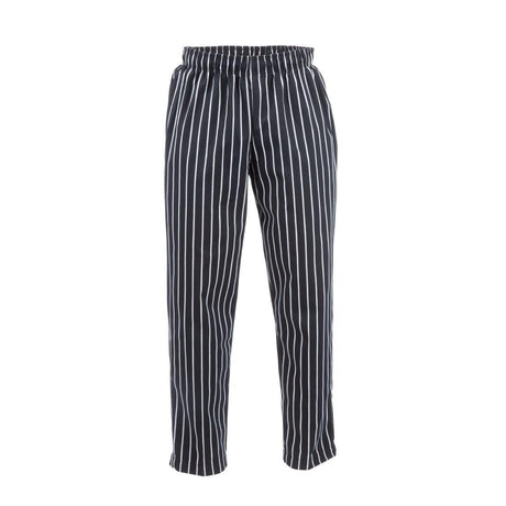 Pantalon de cuisine mixte Baggy Chef Works rayé noir et blanc S - FRANCE CHR