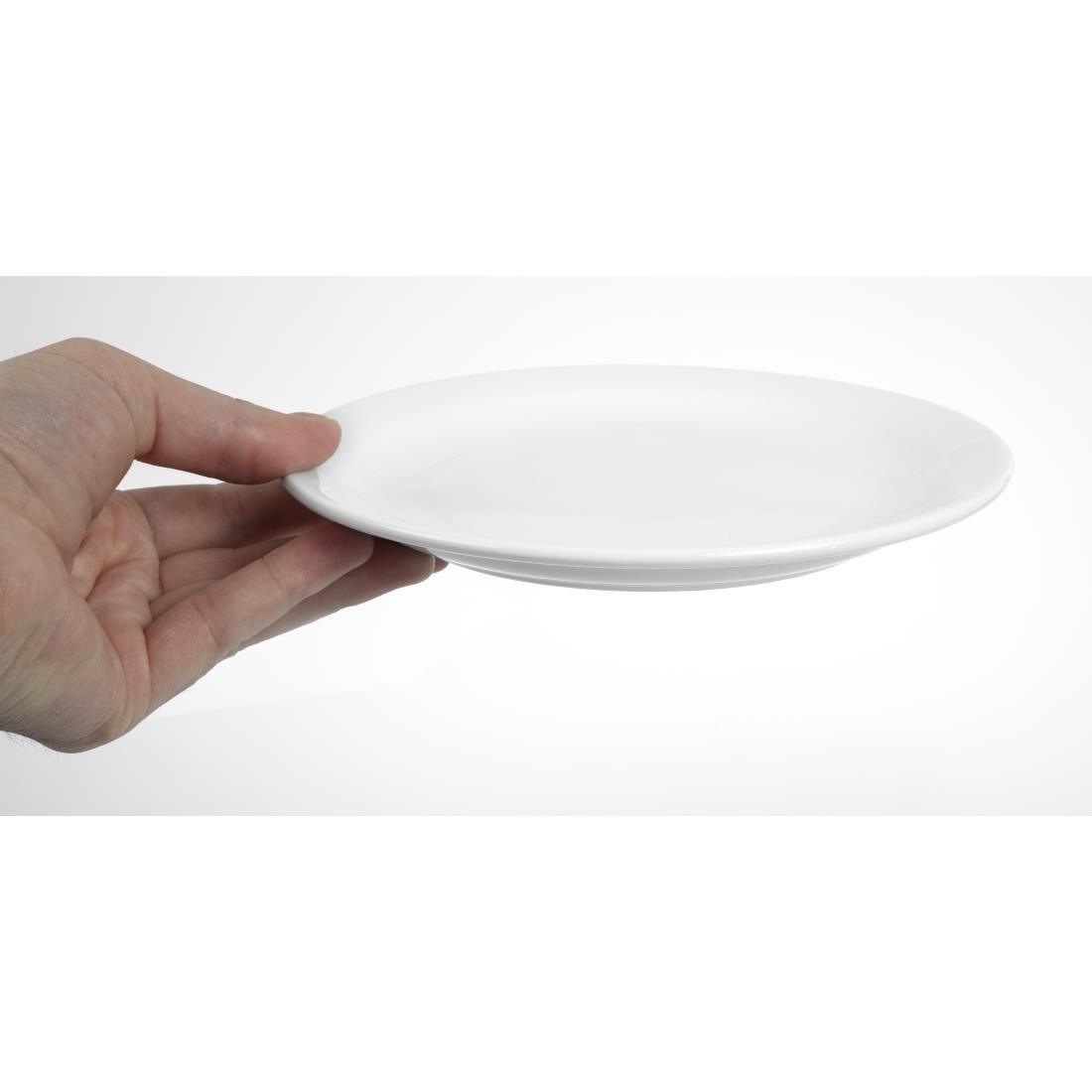 Assiettes à bord étroit blanches Olympia 202mm (Lot de 12) - FRANCE CHR