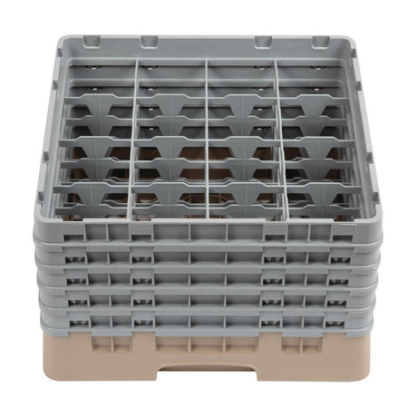 Casier à verres 16 compartiments Camrack Cambro beige hauteur max 257mm - FRANCE CHR