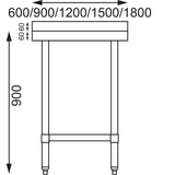 Table de préparation avec rebord en acier inoxydable Vogue 1200 x 600mm - FRANCE CHR