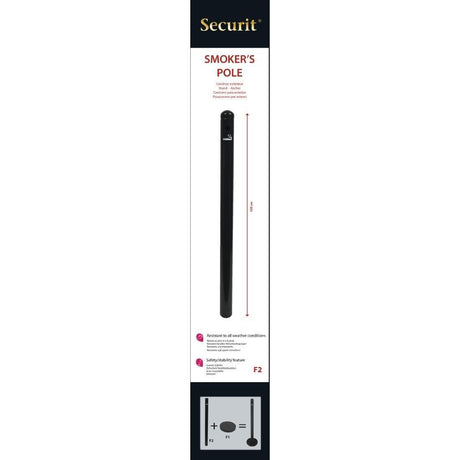 Cendrier poteau en inox noir Securit 1m - FRANCE CHR