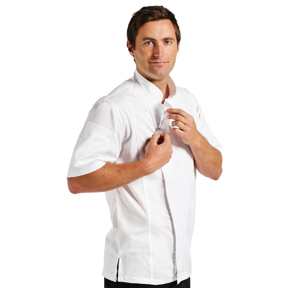 Veste de cuisine mixte Cool Vent Chef Works Urban Springfield blanche S - FRANCE CHR