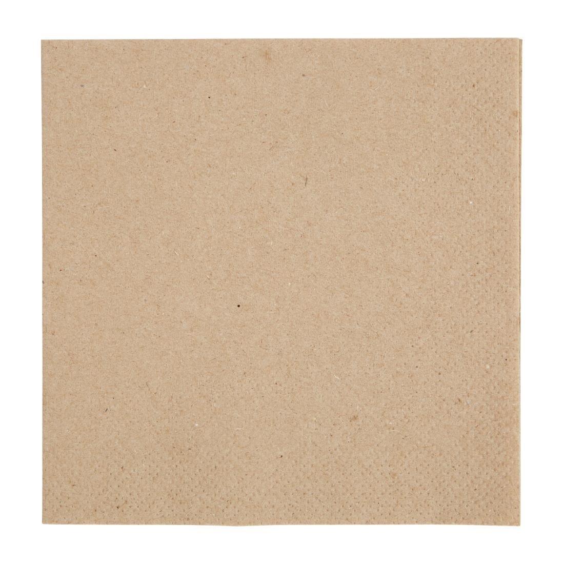 Serviettes cocktail recyclées 2 plis pliage 1/4 Fiesta Recyclable 240mm kraft (lot de 4000) - FRANCE CHR