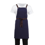 Tablier bavette en coton Southside bleu marine - FRANCE CHR