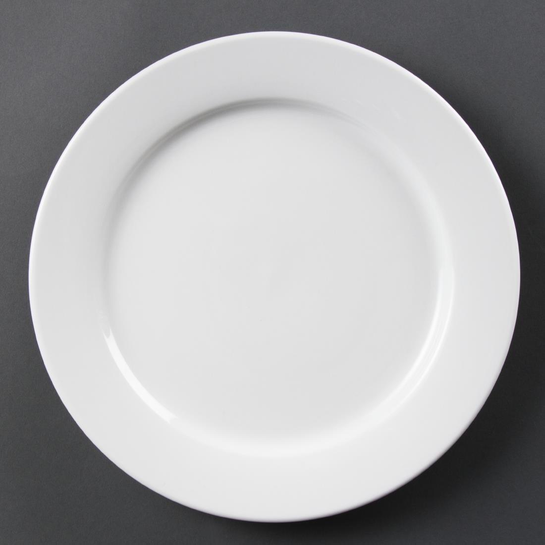 Assiettes à bord large blanches Olympia 280mm (Lot de 6) - FRANCE CHR