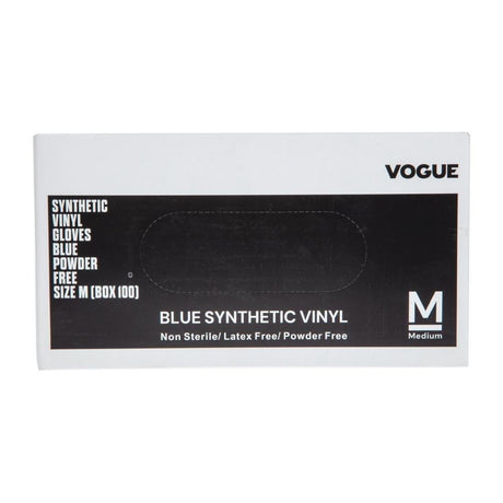 Gants alimentaires en vinyle non poudrés Hygiplas bleus S (Lot de 100) - FRANCE CHR